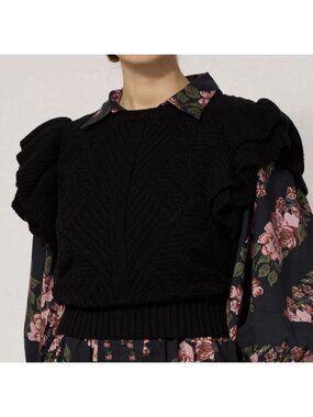 Cleobella Women’s Black Fayth Sweater Vest Size Small